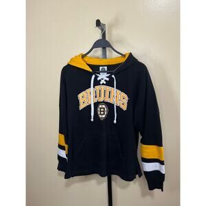 NHL Boston Bruins Lace-Up Hooded Sweatshirt Medium